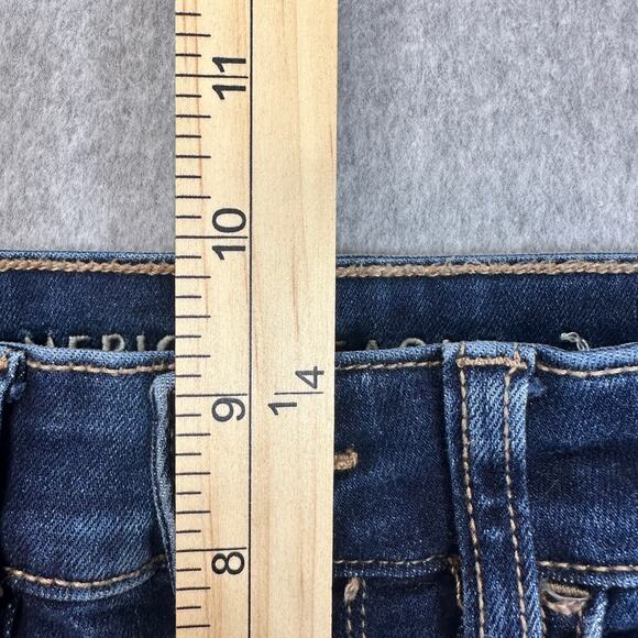 American Eagle Mid-Rise Jeans WMNS 4 Blue Denim Distressed Next Level Stretch - Picture 10 of 12